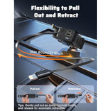 Retractable Car Charger With Retractable Cables (31.5 Inch), 4 In 1 Super Fast Car Phone Charger, 2 Usb Ports Car Charger Adapter, Compatible With Iphone 15 14 13 12 11 Pro Max, Ipad, Pixel