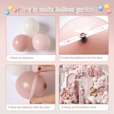 Dusty Pink Balloon Arch Garland Kit,141 Pcs Dusty Pink Light Pink Neutral Sand White Balloons For We Can Bearly Wait Baby Shower Gender Reveal Birthday Wedding Decoration