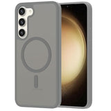 Samsung Galaxy S23 Plus Case Magnetic, Compatible with Magsafe, Frosted S23+ 6.6-Inch Slim Fit Protector Wireless Charging Skin-Feel Shockproof Anti-Slip Protective Phone Cover, Grey