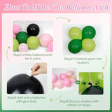 Pink And Green Balloon Arch Kit With Clear Brown Black Long Light Pink And Green Balloons Rose Gold Foil Balloon For Spring Summer Hawaiian Baby Shower Birthday Party Decorations