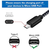 2-Pack 6ft Micro USB Cable with Dual Port Wall Charger for Samsung & More