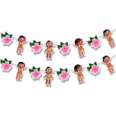 Bby Mna Garland Decoration – Tropical Island Theme Birthday Party Supplies – Colorful Hawaiian Luau Garland For Birthday, Baby Shower, Family Celebration, School Events, And Cartoon Inspired Décor