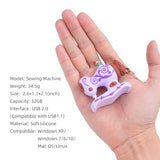 Borlterclamp 32Gb Usb Flash Drive Cute Cartoon Sewing Machine Model Memory Stick, Gift For Students And Children (Purple)
