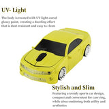 Car Mouse Wireless Sport Car Shape Mouse Laptop Desktop Computer Mouse Optical Mice With 2.4Ghz Nano Usb Led Headlight (B-Yellow)