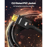 4K Long Hdmi Cable 50Ft/15M, In-Wall Cl3 Rated Hdmi Cable 2.0 Support (Hdr10 8