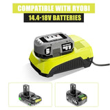 Dsanke P120 14.4V 18V Battery Charger Replacement For Ryobi Charger One+ P117 P118 P119 Lithium-Ion Nicd Nimh Battery P100 P101 P102 P103 P105 P107 P108 Bpl-1815