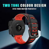 for Garmin Instinct Band Silicone Replacement Watch Band Compatible with Garmin Instinct 2/ Solar/Tactical(black-red)