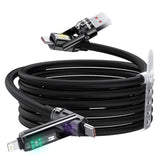 4 In 1 Charging Cable, 100W Fast Charging Usb C Cable With Breathing Light, Chubby Usbc Cables Usb A/C To C/Lightning, 4Ft Multi Chargers Cord For Iphone Ipad Galaxy Macbook Laptop