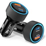 Usb C Car Charger Fast Charging,38W 2-Pack Usb Car Adapter With Pd3.0 & Qc3.0,Super Fast Cigarette Lighter Usb Charger For Iphone 16/15/14 Pro Max/Samsung Galaxy S25/S24/S23/S22 Plus/Ultra/S10/Note