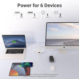 MINIX 67W USB C Charger with 3 Outlets, Gan 3-Port Compact Cube Fast Power Strip Surge Protection, 5ft Extension Cord, for MacBook Pro/Air, iPhone 15/14/Pro, Galaxy S23/S22, for Dorm, Home & Office