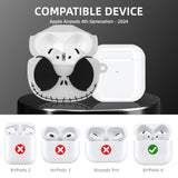 For Airpods 4 Case Cover With Cleaner Kit And Cute Panda Keychain, Glow In The Dark Skull Case For Apple Airpods 4Th Generation, Funny Anime Soft Silicone Airpod 4 Gen Cases For Women Men