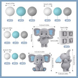 28 Pcs Elephant Cake Toppers Balls Cake Decorations Diy Cake Topper For Boy Girl Baby Shower Birthday Party Decorations (Blue)
