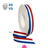 Grosgrain Stripes Ribbon, 5/8" By 20 Yd., Red/White/Blue