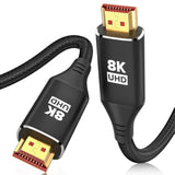 8K Hdmi 2.1 Cable 30Ft, 48Gbps Ultra High Speed Black Braided Hdmi Cord - Get
