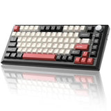 Y75 Wireless Mechanical Keyboard,75% Hot Swappable Custom Keyboard With Knob,Rgb Backlit, Pbt Keycaps,2.4Ghz/Usb-C/Bt5.0 Mechanical Gaming Keyboards(Black&Red,Milk Switch)