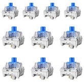Zhouwang 10 Pcs Blue Switch 3 Pin 50Gf Pre-Lubricated,Dustproof Clicky Switch,Suitable For Clickers For 3D Printsmx Mechanical Keyboard