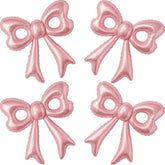 4 Pcs Pink Bow Balloons, 31”Huge Bow Aluminum Foil Balloons For Birthday, Baby Shower, Wedding, Bridal, Engagement, Bachelorette, Princess, Coquette Party Decorations Supplies
