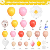 168-Pcs Daisy Balloon Arch Kit Pastel Floral Boho Party Decoration