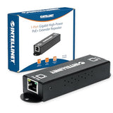 Intellinet 1-Port Indoor Gigabit Poe+ Extender Repeater 25W Power Budget Via Cat5E Cat6 Rj45 Ethernet Network Cables, Daisy-Chain 3 Yr Mfg - 560962