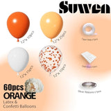 60Pcs Orange Confetti Balloons Set Latex Helium Chrome Burnt Orange Balloon For Birthday Graduation Halloween Party Decorations