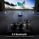 Native 1080P Bluetooth Mini Projector, Full Hd Portable Outdoor Movie Projector With Built-In Speaker, Compatible With Smartphone, Hdmi, Usb, Av, Fire Stick, Ps5 For Home, Bedroom, Outdoor Use