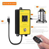 120V Soft Start Outlet Automatic Switch, Remote Switch For Vacuum And Table Saw With 2 Remote Control,15A 60Hz 1800W