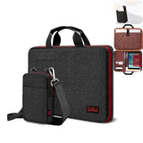 Laptop Case 15.6 Inch Briefcase Military-Grade Protection With Detachable Belt Bag, Compatible All Model Of 15-16 Inch Macbook Pro And Most Popular 15.6 Inch Notebooks Chromebooks (Black Red)
