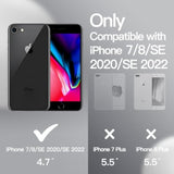 JETech Silicone Case for iPhone SE 3/2 (2022/2020 Edition), iPhone 8 and iPhone 7, 4.7-Inch, Silky-Soft Touch Full-Body Protective Case, Shockproof Cover with Microfiber Lining (Black)