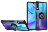 Clear Case for Huawei P30 Lite with Ring Holder,Slim Fit Case Transparent Hard PC Cover Huawei P30 Lite Case with Metal Plate for Magnetic Car Phone