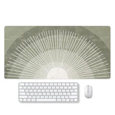 Boho Sage Green Sun With Sun Light Burst Large Mouse Pad 31.5"X15.7" Washable Cute Mousepad For Office Laptop Computer,Non-Slip Rubber Base Mouse Pads For Wireless Mouse,Boho Lovers Gifts