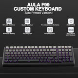 F99 Wireless Mechanical Keyboard,Gasket Structure Hot Swappable Custom Keyboard,Rgb Backlit,Creamy Sound,Side Printed Pbt Keycaps,2.4Ghz/Usb-C/Bt5.0 Computer Gaming Keyboards