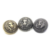 5Pcs Vintage Lion Pattern Shank Metal Button Round For Sewing Clothing