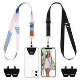Phone Lanyard- 2-Pack Adjustable Neck Strap, 4× Pad, Nylon Cell Phone Lanyard Compatible With All Smartphone
