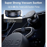 Latest Magnetic Car Phone Holder Ultra Vacuum Suction Cup Phone Mount Magnetic Car Mount Cell Phone Holder For Your Car Accessories For Iphone 15 14 13 12 Android (Black)