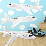 4 Pieces Inflatable Airplane Balloon 40 Inch Large Inflatable Plane Balloon White Plane Toy Float Airplane Aviation Themed For Outdoor Indoor Birthday Party Swimming Pool Party Supplies