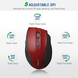 Wireless Mouse, Computer Mouse 18 Months Battery Life Cordless Mouse, 5-Level