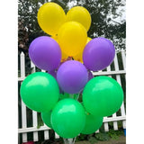 100 Pcs 12 Inch Latex Balloons In Green, Purple And Yellow, Perfect For Spring, Summer, Graduation, Easter, Wedding And Baby Shower Party Balloons Decorations