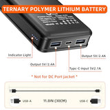 2 Pack 5V2.4A Power Bank For Heated Jacket Vest Underwear Pants, Portable 10000Mah Dual Usb Output Ports Battery Pack For Smart Device