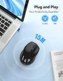 Wireless Mouse Rechargeable,Mouse For Laptop Computer,2.4G Usb Computer Mice Wireless,6 Button 6400 Dpi Ergonomic Silent Mice,Portable Cordless Travel Mice-Wide Compatibility
