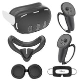 Deluxe 5 In 1 Silicone Accessories For Meta Quest 3, Vr Protective Case Set, Controller Grip Cover, Vr Shell Cover, Face Cover, Gifts For Christmas & Halloween (Phantom)