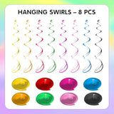 56 Pcs Back To School Hanging Swirls Decorations, Marble Notebooks Welcome Back To School Party Decorations Supplies Swirls Ceiling Decor For First Day Of School Preschool Elementary