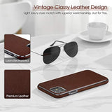 For Iphone 11 Case, Luxury Leather Thin Slim Fit Rugged Bumper Non-Slip Soft Grip Anti-Scratch Shockproof Protective Phone Cover Cases Compatible With Iphone 11 6.1 Inch (2019) - Brown