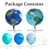 10 Pcs 22 Inch Earth Globe 4D Sphere Planet Balloons 12 Inch World Map Latex Balloons for Travel Space Theme Birthday Party Decorations Earth Day Decorations