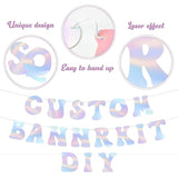 Diy Party Holographic Banner - 112Pcs Make Your Own Customize Letters With Lights Holographic Banners Kit For Birthday Baby Shower Valentines House Warming Wedding Holiday Party Decoration