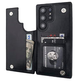 Onetop Compatible With Samsung Galaxy S23 Ultra Wallet Case With Card Holder, Pu Leather Kickstand Card Slots Case, Double Magnetic Clasp And Durable Shockproof Cover 5G 6.8 Inch(Black)