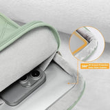 MOSISO 13-14 inch 360 Protective Laptop Case, Square Quilted Laptop Sleeve Bag Carrying Case Compatible with MacBook Air/Pro 13 13.3/Air 13.6/Pro 14, HP, Dell, Lenovo, Asus with Small Case, Sage Green