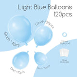 120pcs Pastel Blue Balloon Garland Kit β Baby Blue Arch for Party, Shower & Graduation