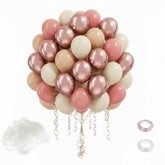 60 Pcs 12†Latex Balloons With 60 Easy-Seal Clips, No Knots Needed, Blush Nude Pink White Beige Boho Balloon Set For Baby Shower, Birthday, Wedding Party Decor