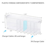 2 Pack Cord Organizer Box For Desk Drawer, Clear Phone Charger Cable Storage Container With Lid