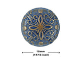 12 Pieces Flower Carvings Metal Shank Buttons. 18Mm (11/16 Inch) (Copp